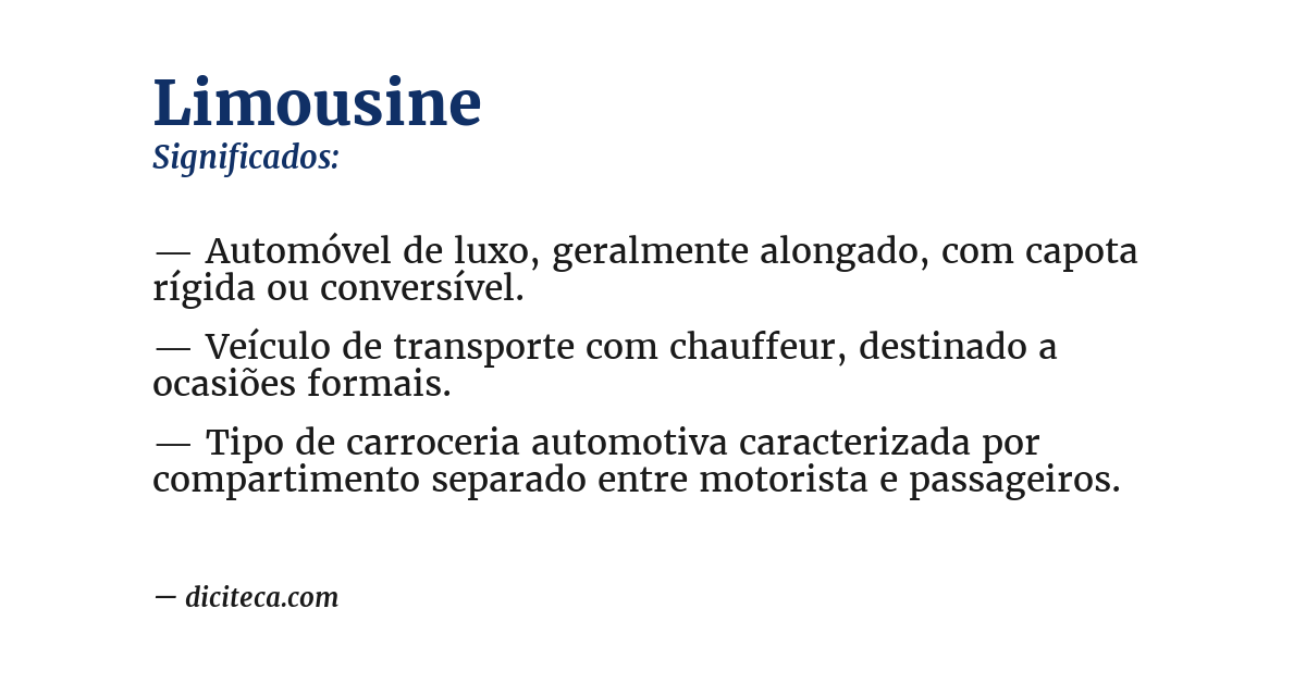Significado de limousine