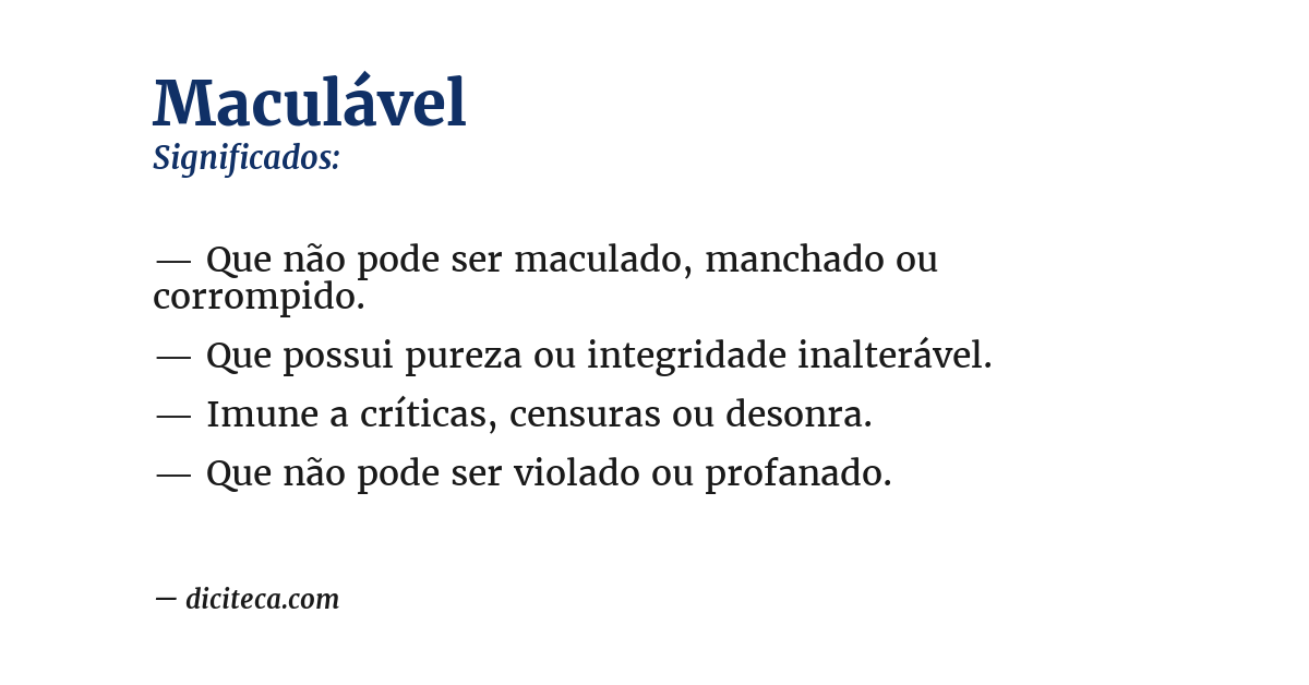 Significado de maculável