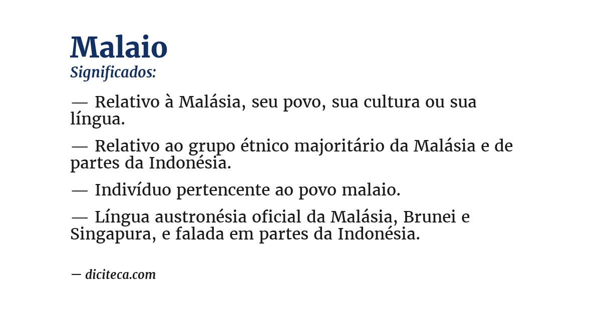 Significado de malaio