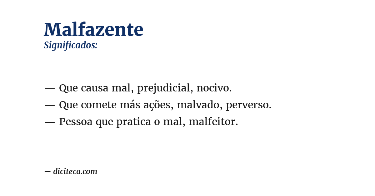 Significado de malfazente