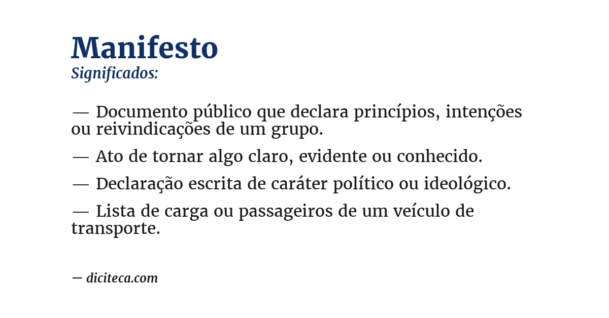 Significado de manifesto