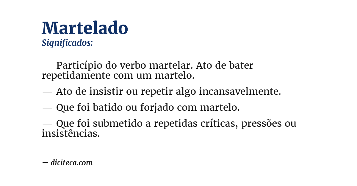 Significado de martelado