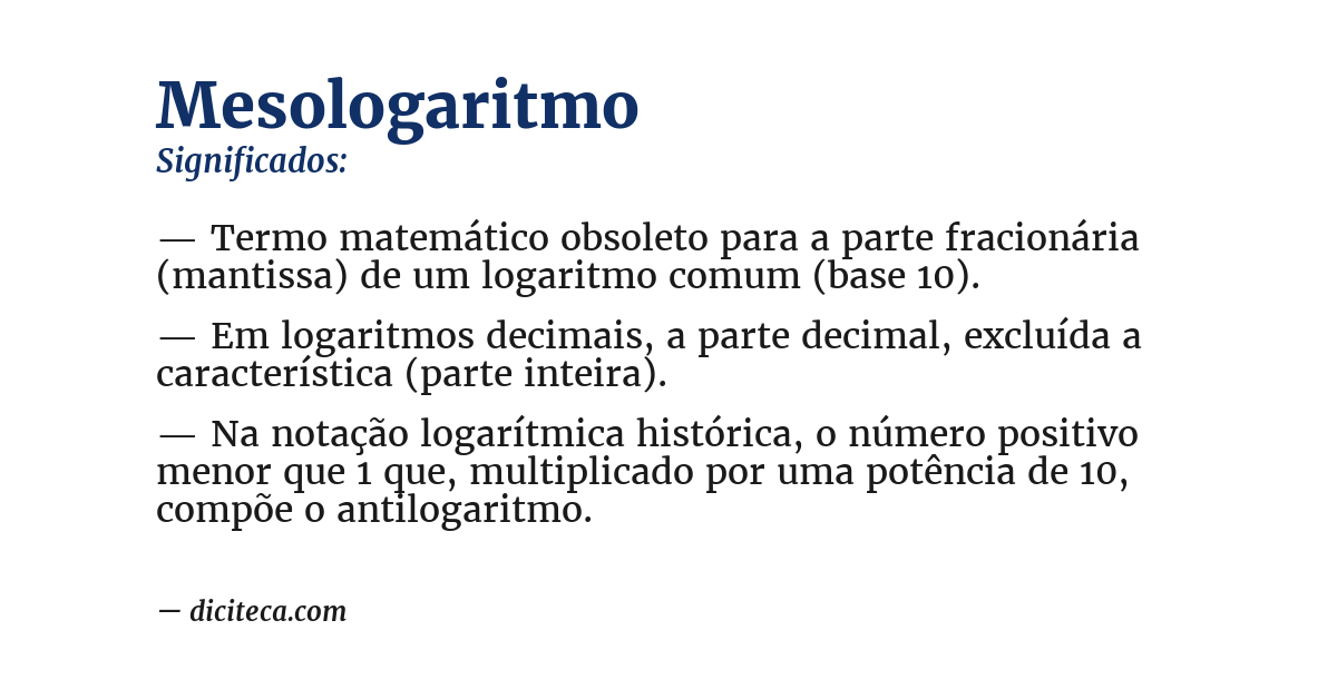 Significado de mesologaritmo