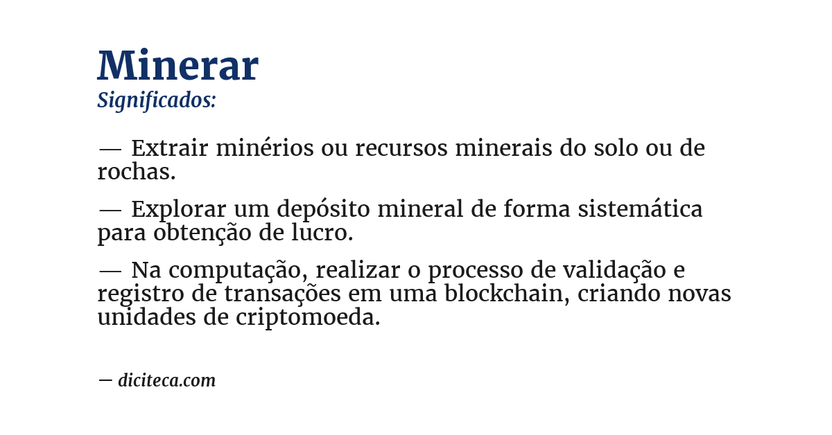 Significado de minerar