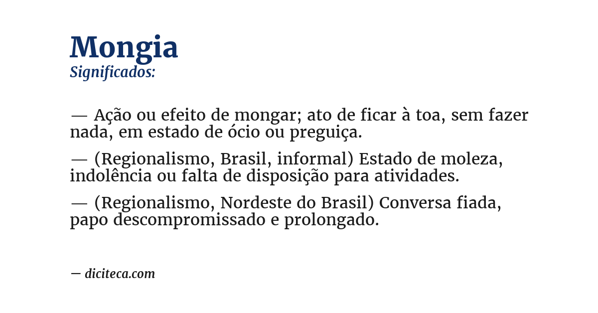 Significado de mongia