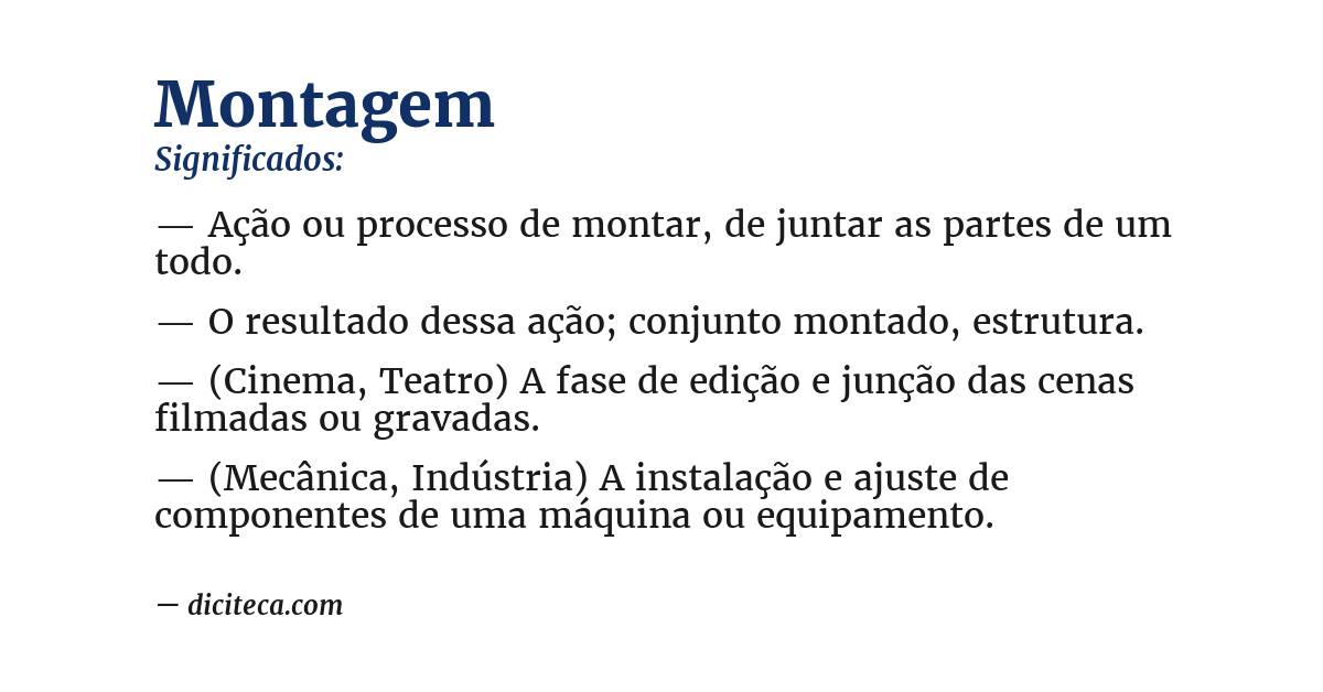 Significado de montagem