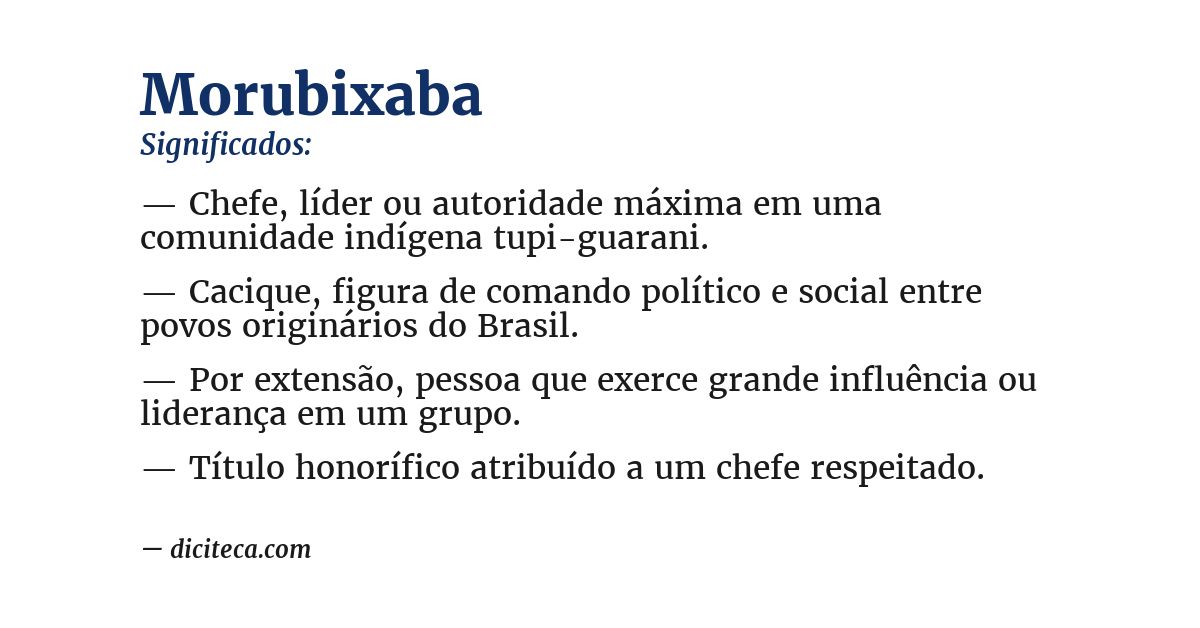 Significado de morubixaba
