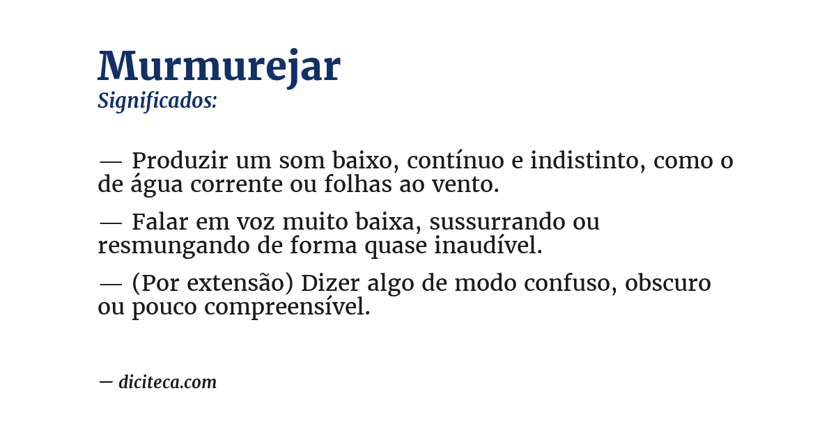 Significado de murmurejar