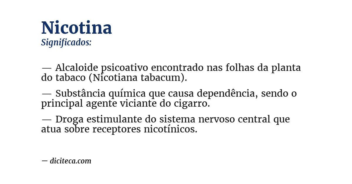 Significado de nicotina