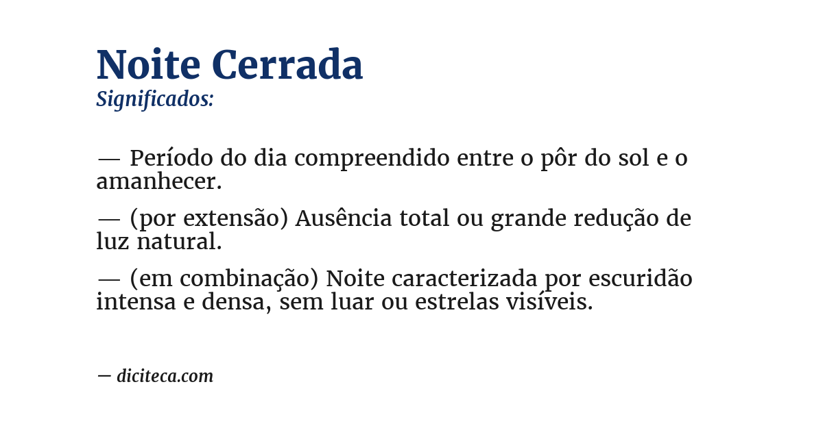 Significado de noite cerrada