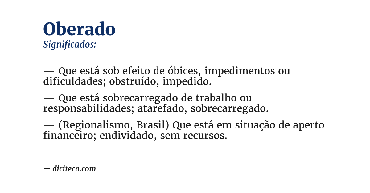 Significado de oberado