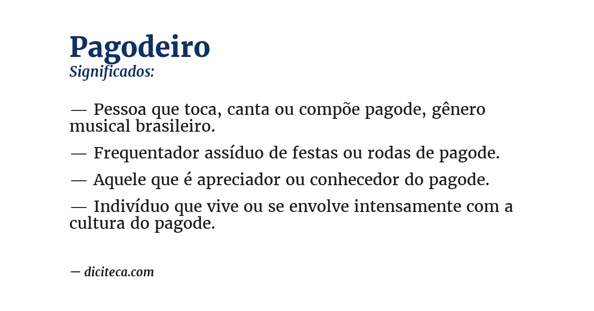 Significado de pagodeiro