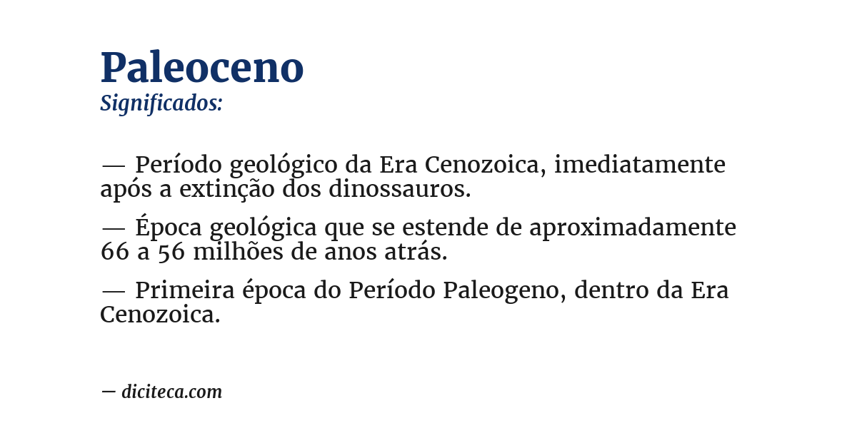 Significado de paleoceno