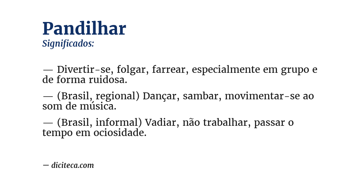 Significado de pandilhar