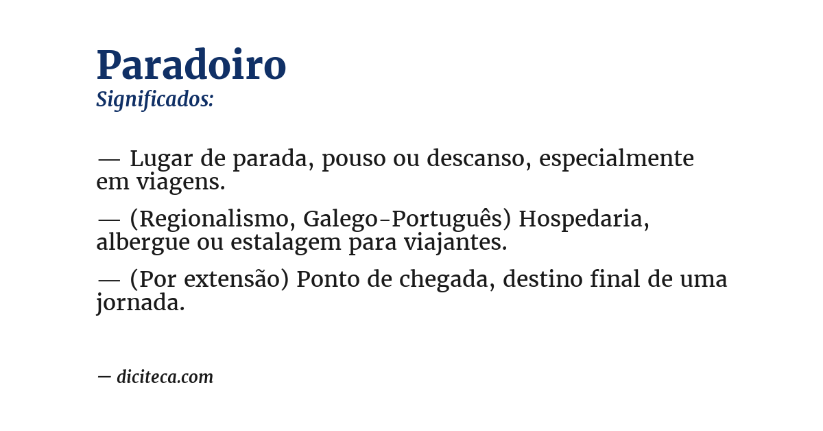 Significado de paradoiro
