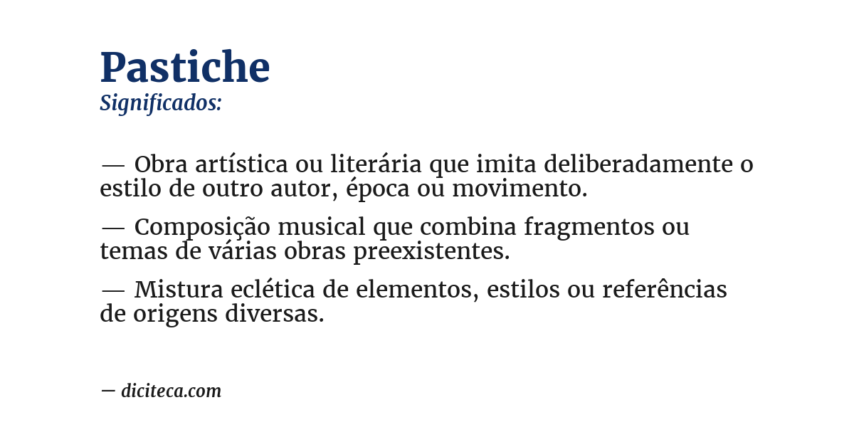 Significado de pastiche
