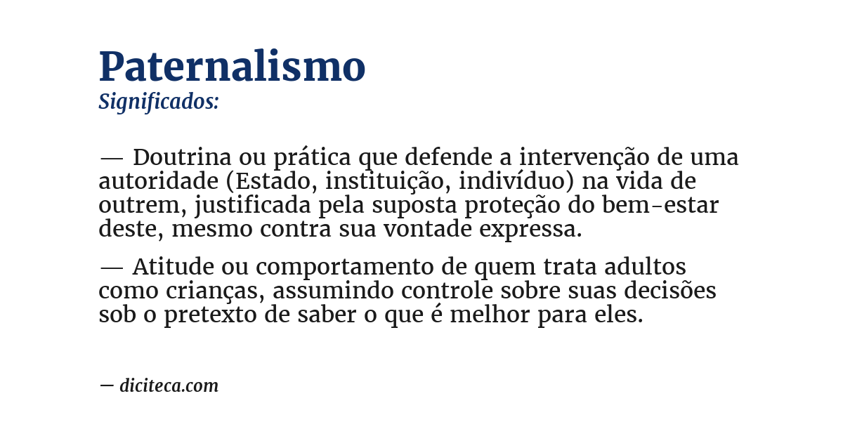 Significado de paternalismo