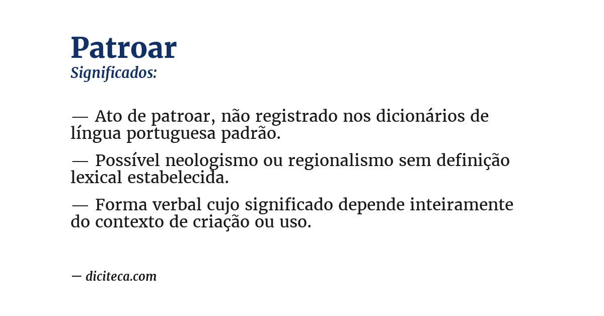 Significado de patroar