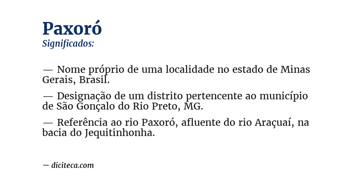Significado de paxoró
