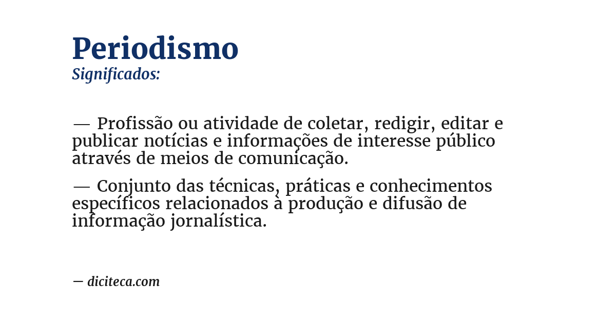 Significado de periodismo