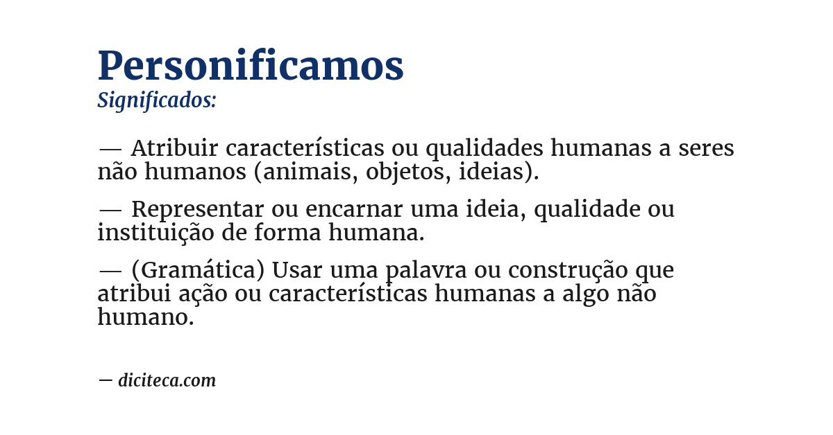 Significado de personificamos
