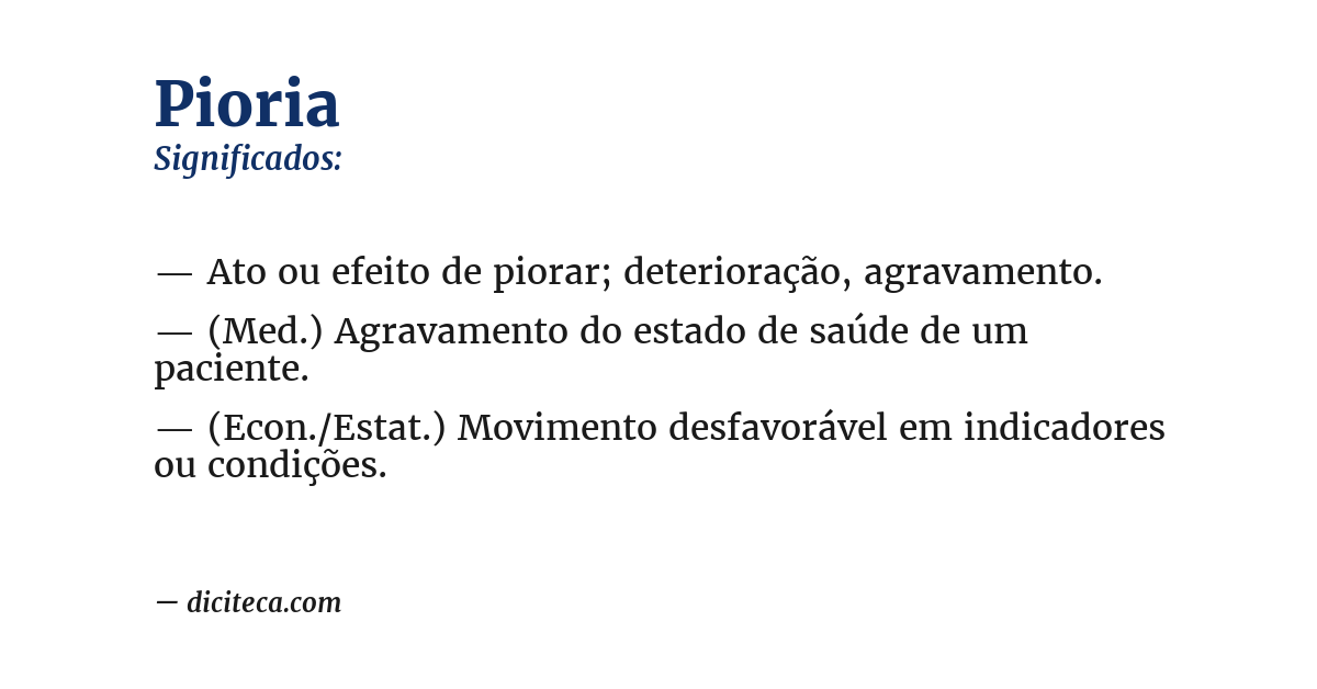 Significado de pioria