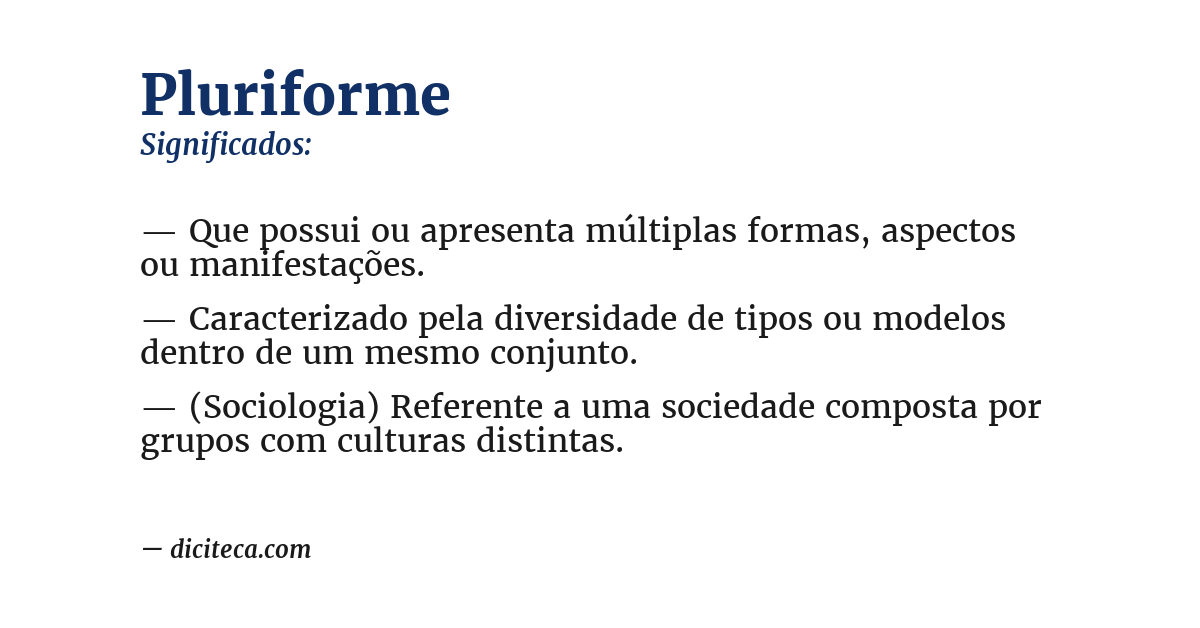 Significado de pluriforme