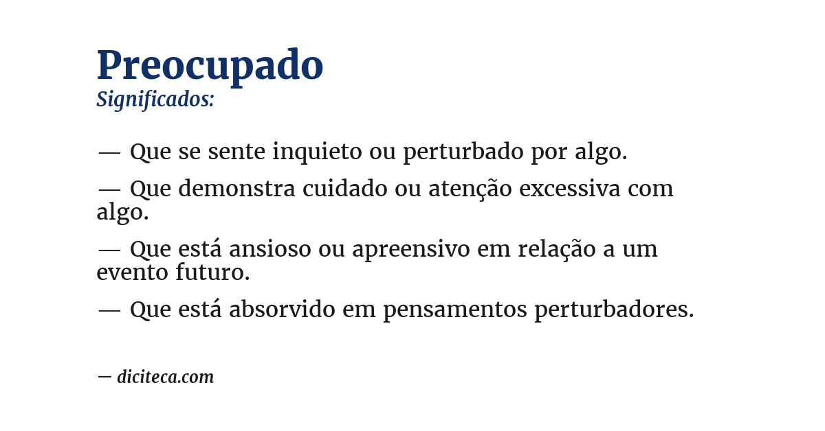 Significado de preocupado
