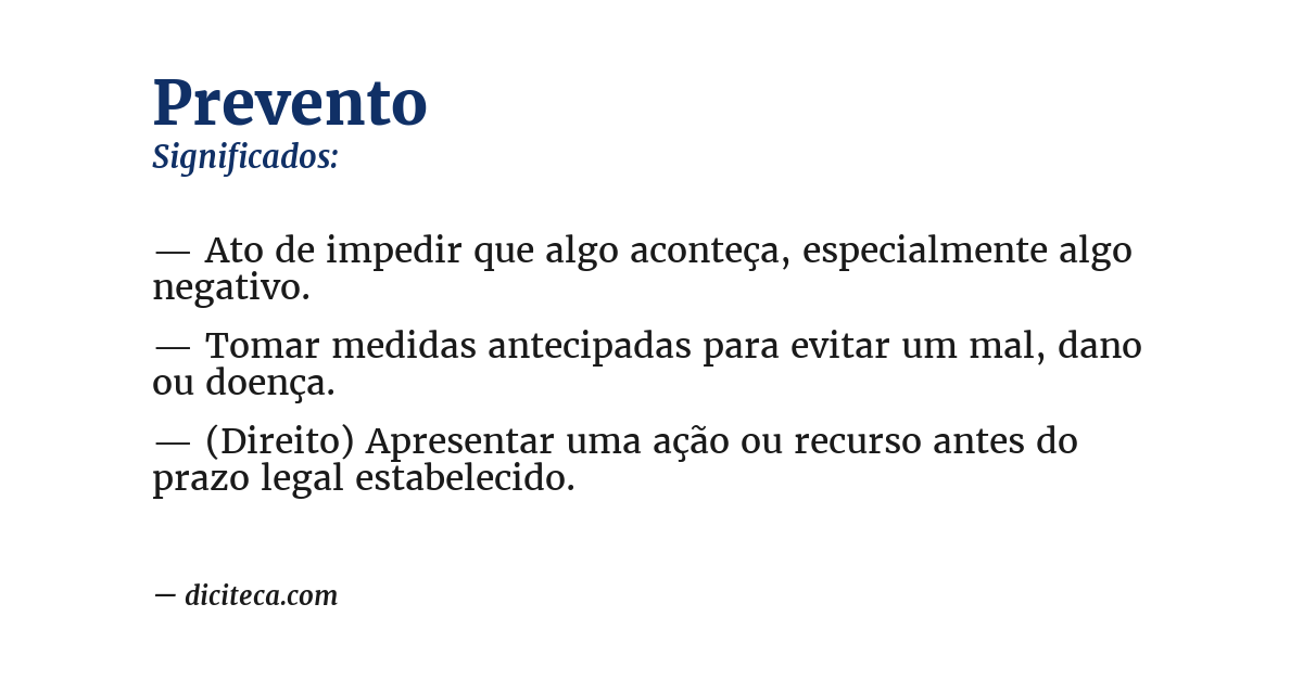 Significado de prevento