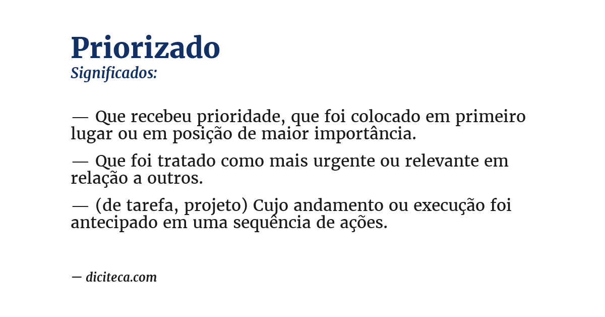 Significado de priorizado