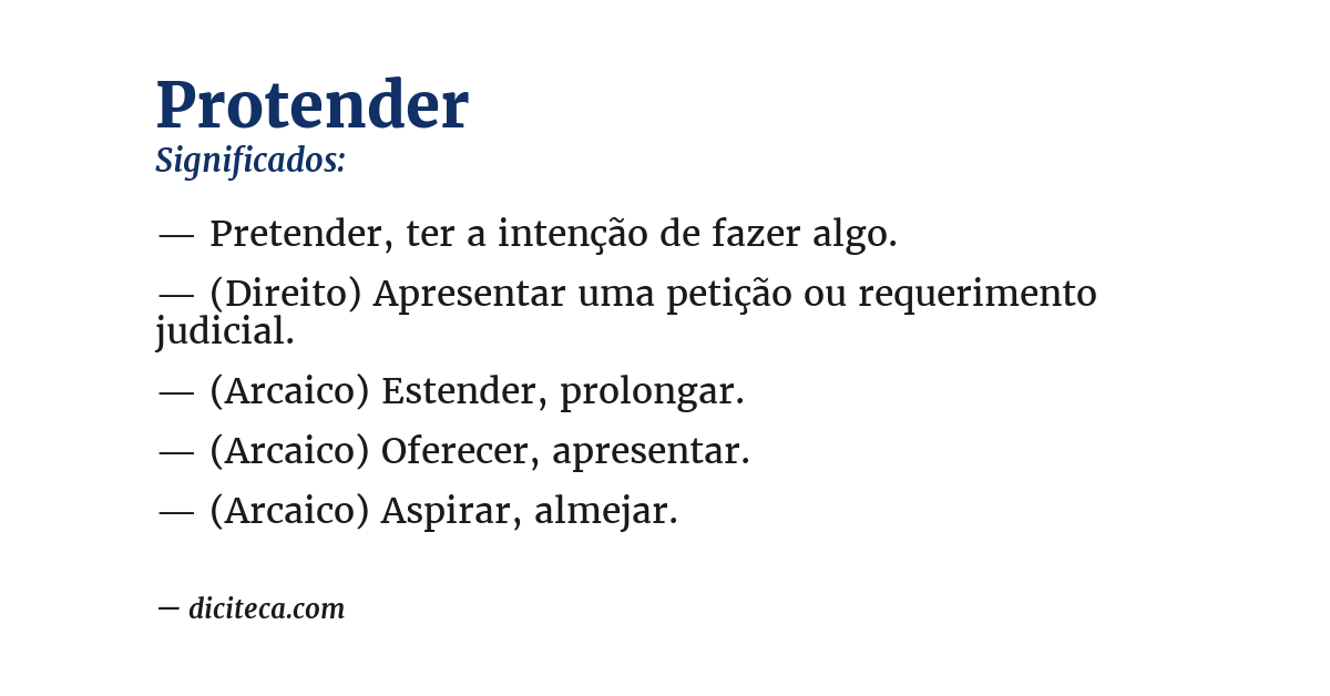 Significado de protender