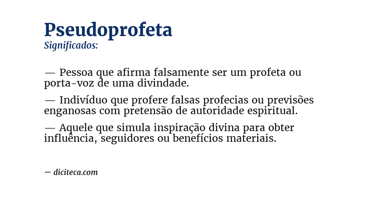 Significado de pseudoprofeta