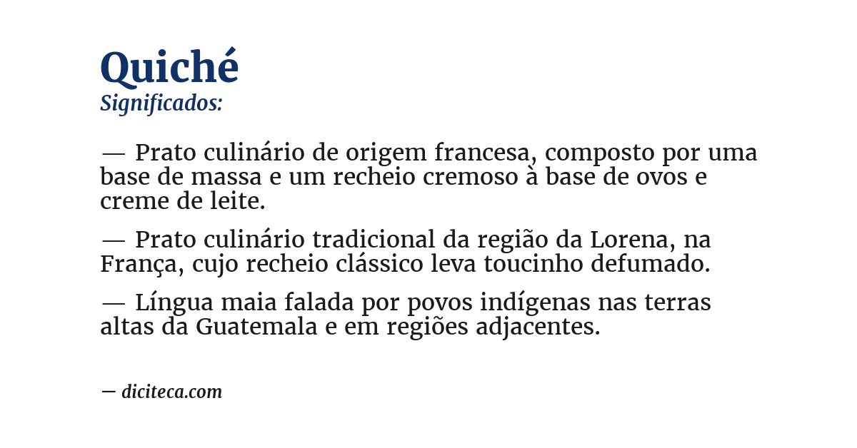 Significado de quiché
