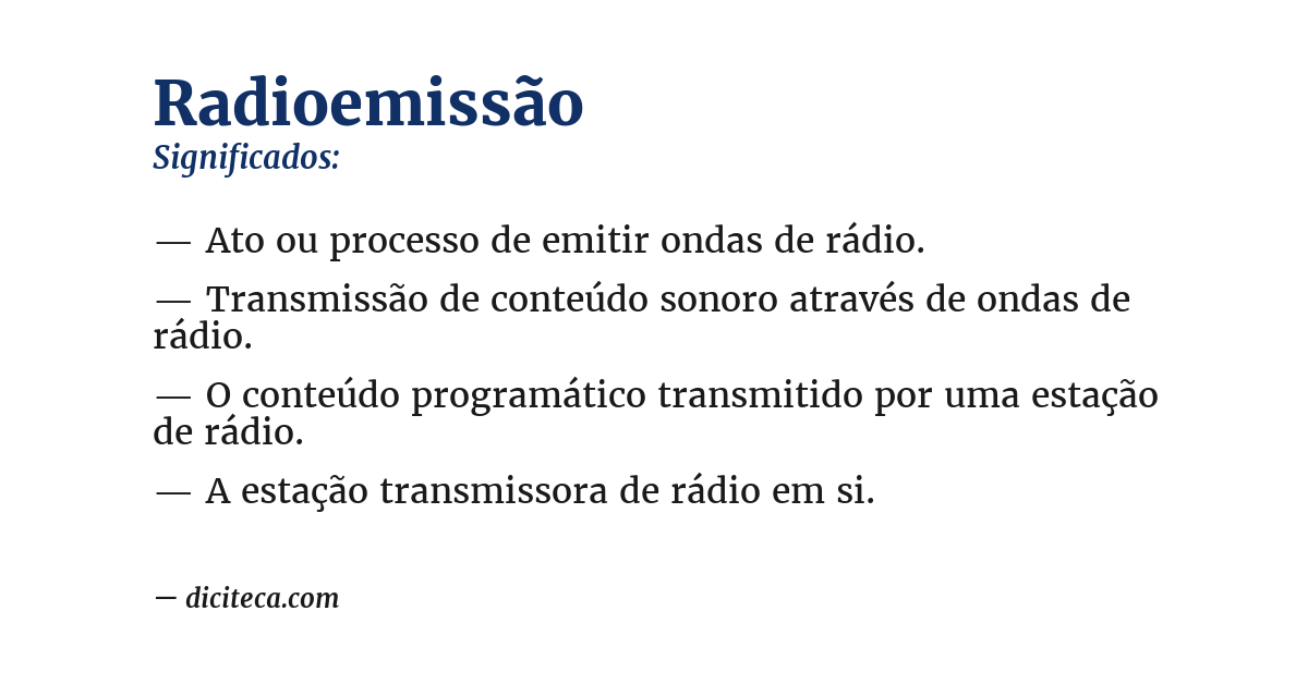 Significado de radioemissão
