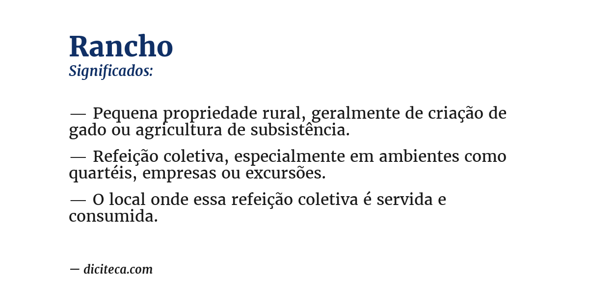 Significado de rancho