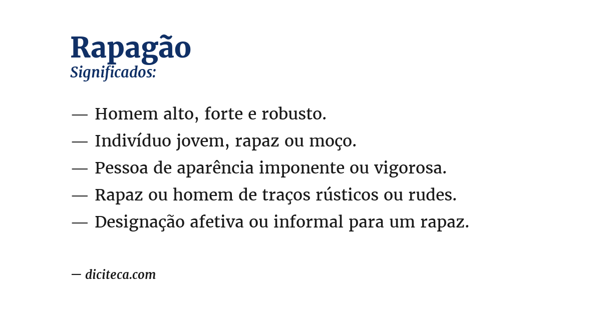 Significado de rapagão