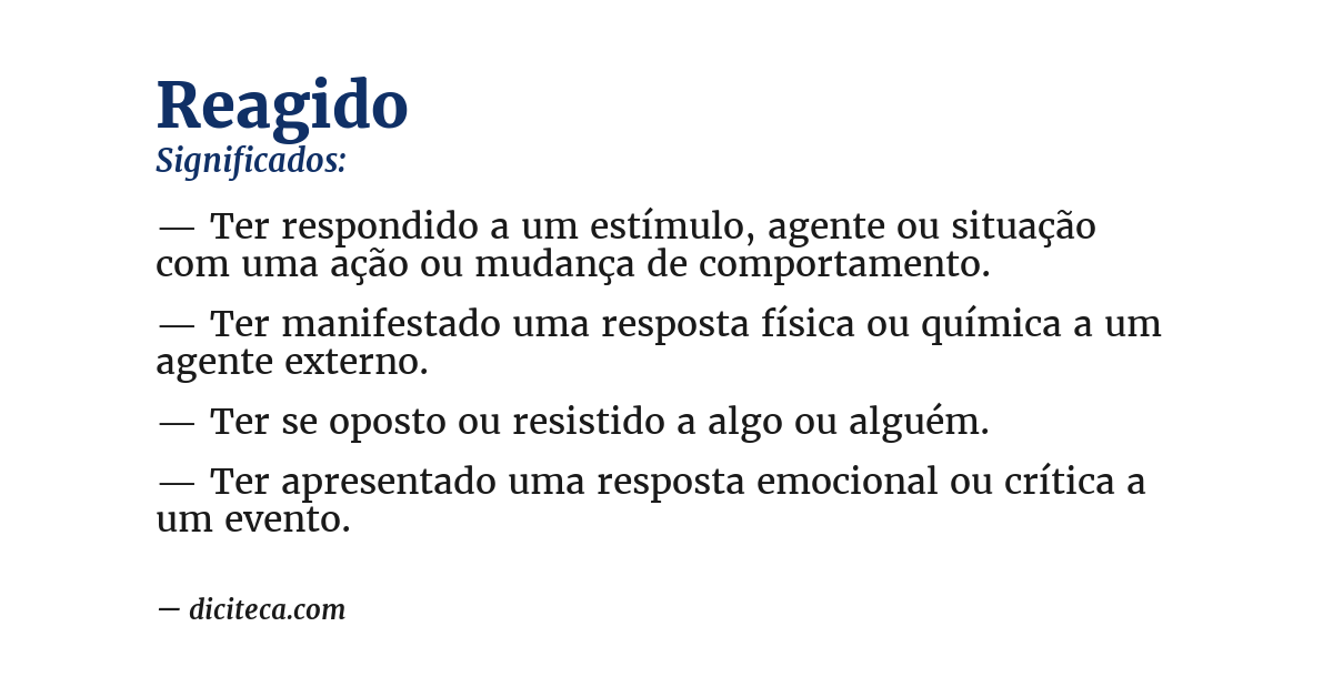 Significado de reagido