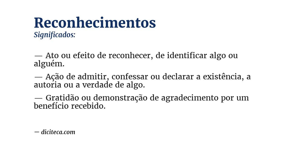 Significado de reconhecimentos