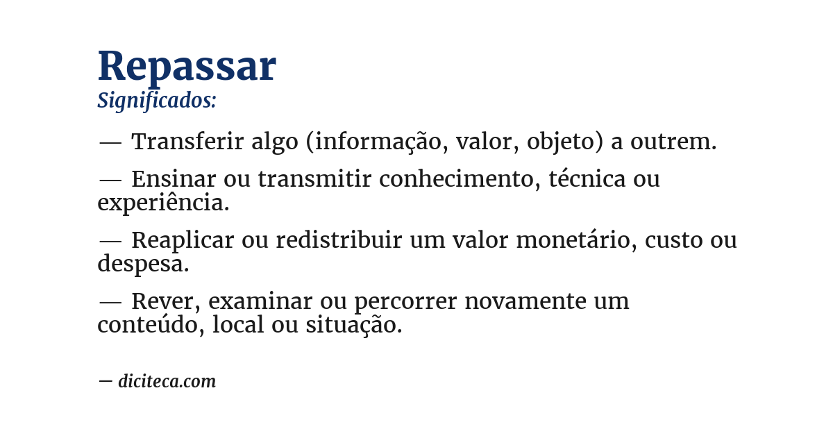 Significado de repassar