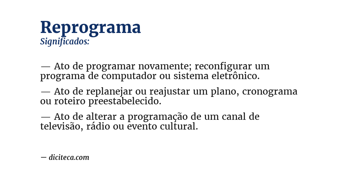 Significado de reprograma
