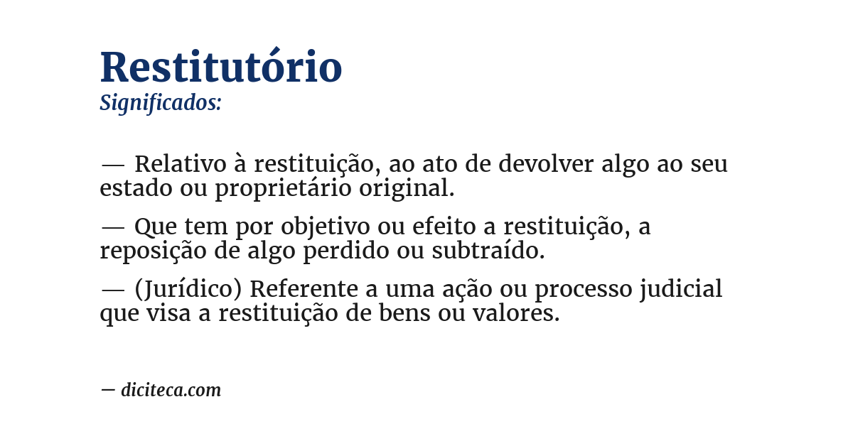 Significado de restitutório