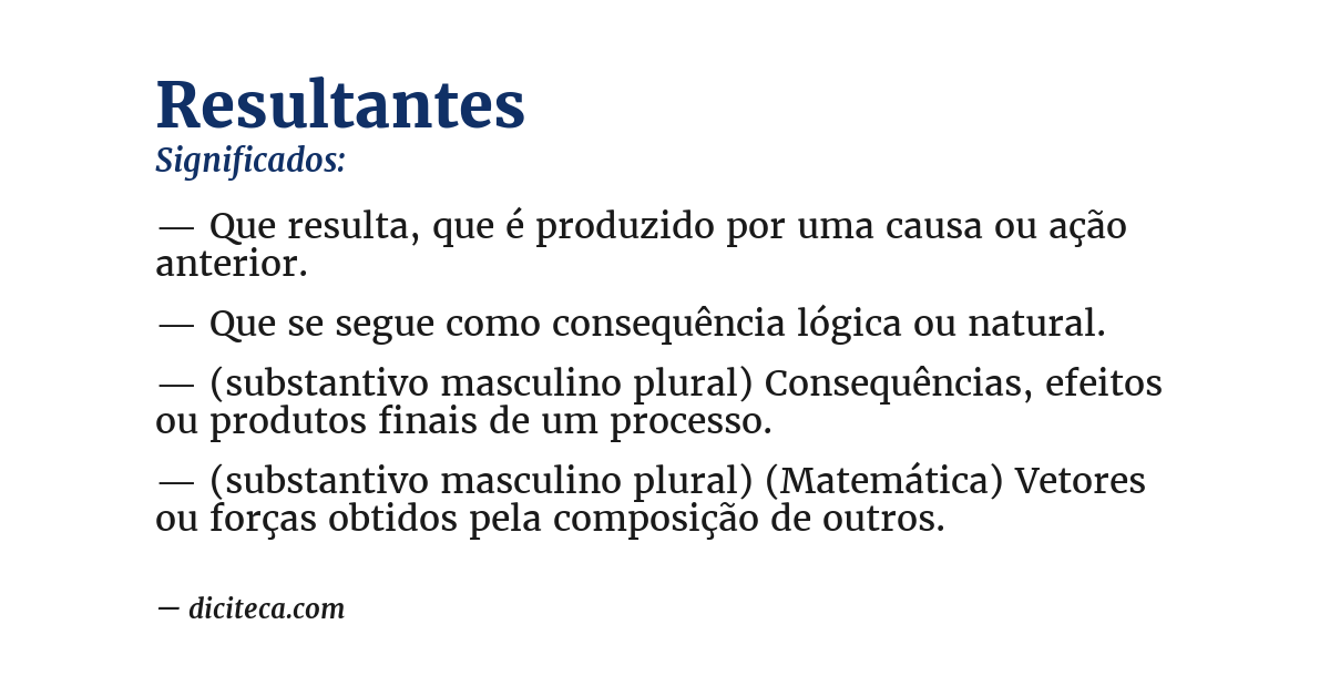Significado de resultantes