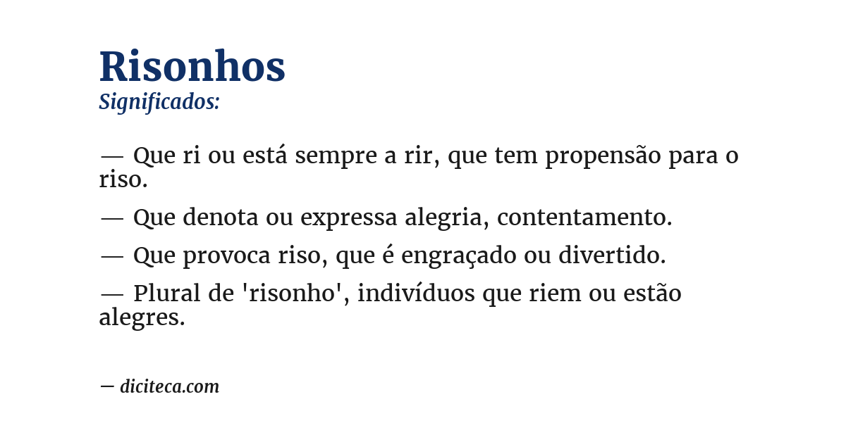 Significado de risonhos