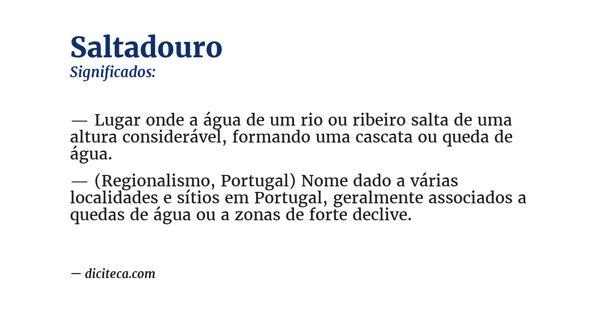 Significado de saltadouro