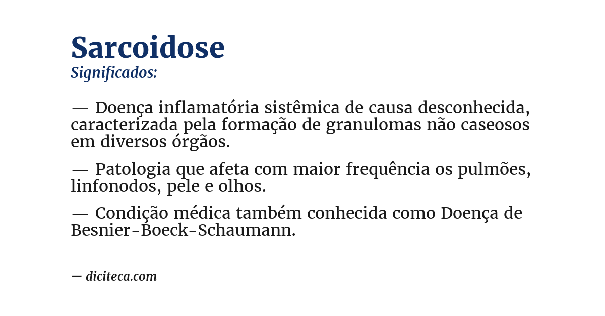 Significado de sarcoidose