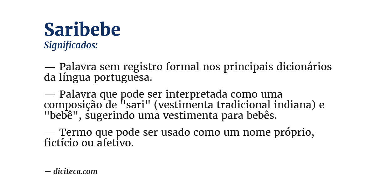 Significado de saribebe