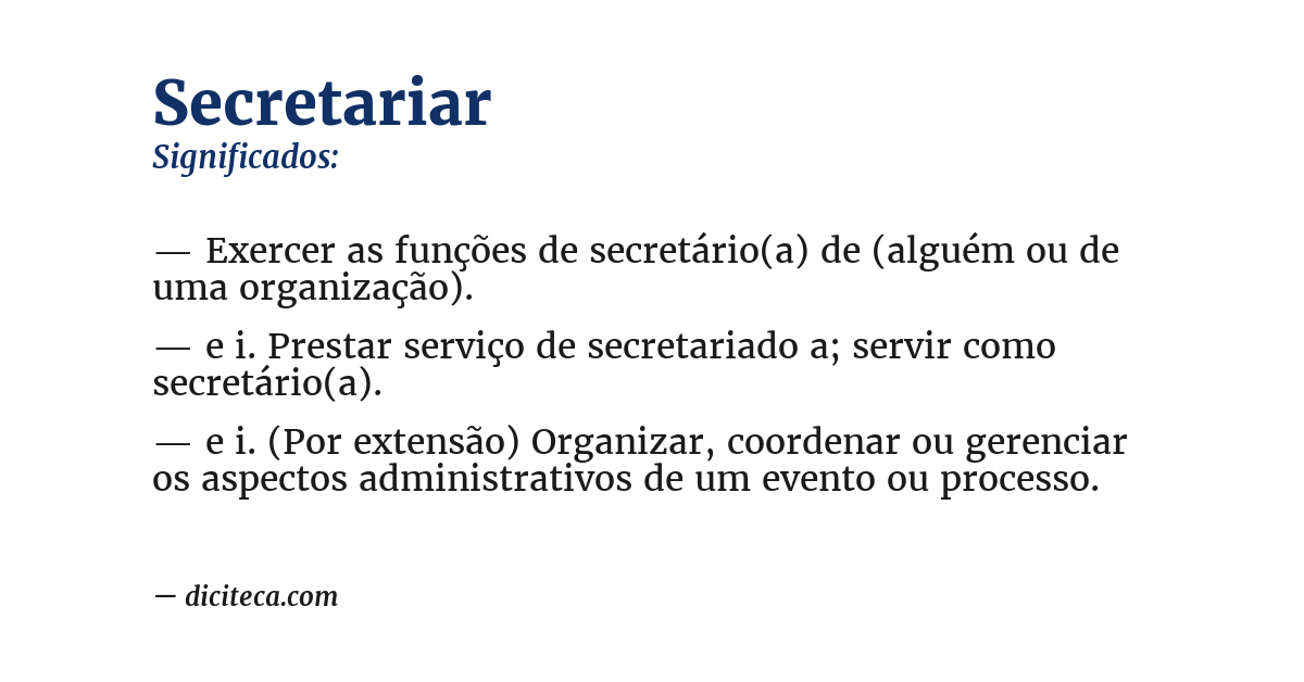 Significado de secretariar