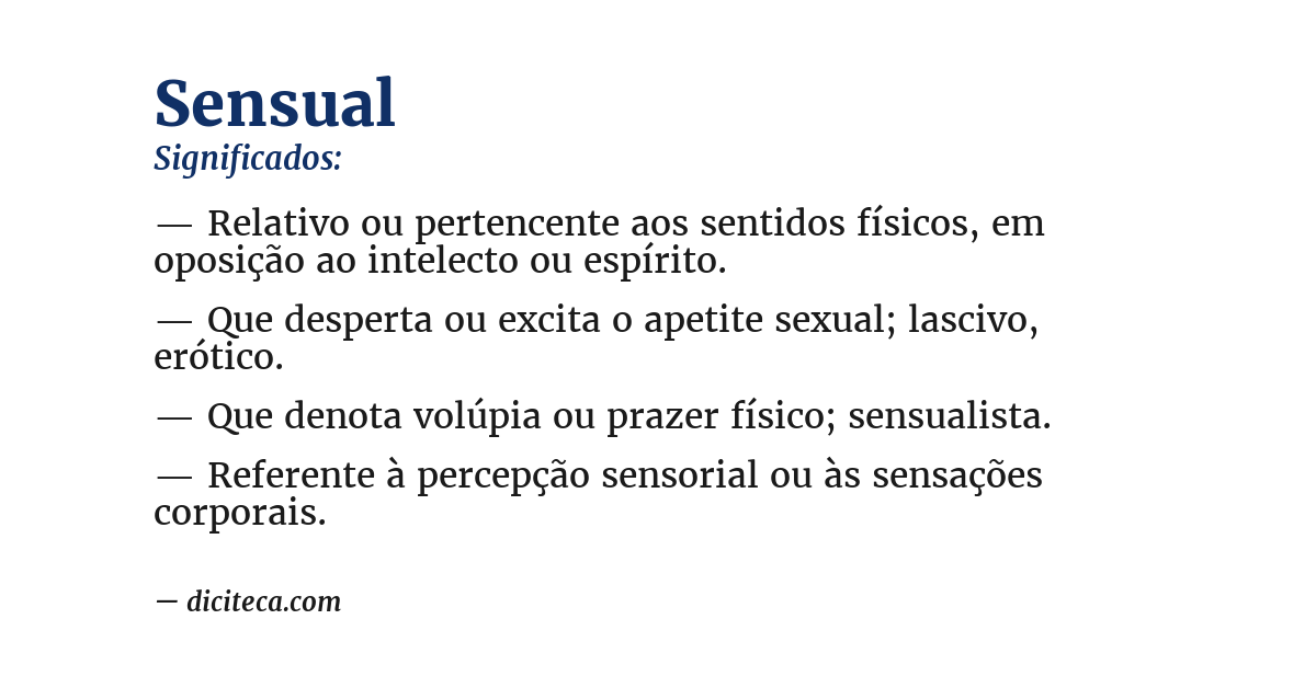 Significado de sensual
