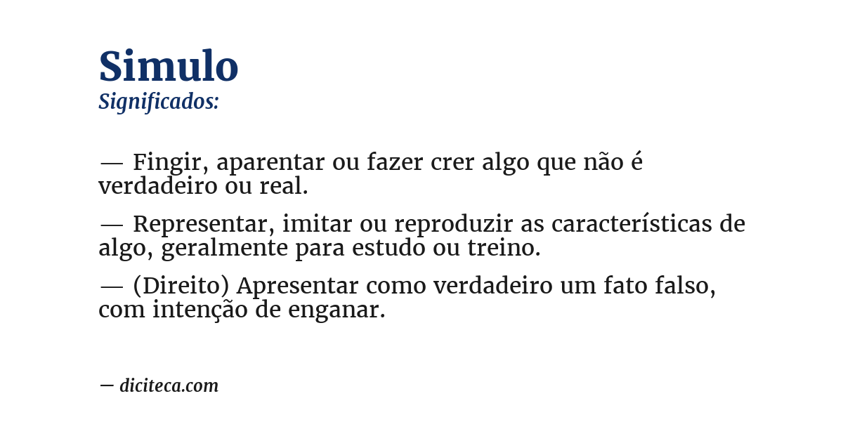 Significado de simulo