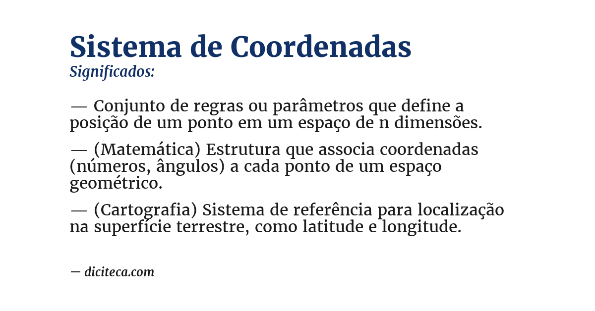 Significado de sistema de coordenadas